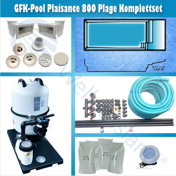 Gfk Pool Plaisance 800 Plage Komplettset