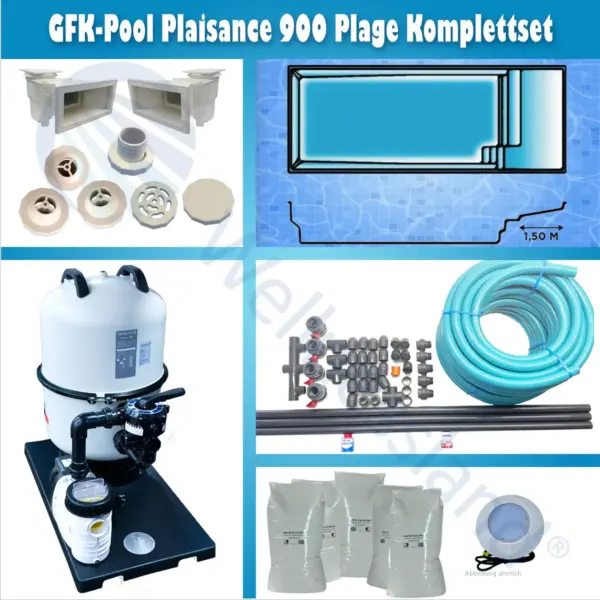 Gfk Pool Plaisance 900 Plage Komplettset
