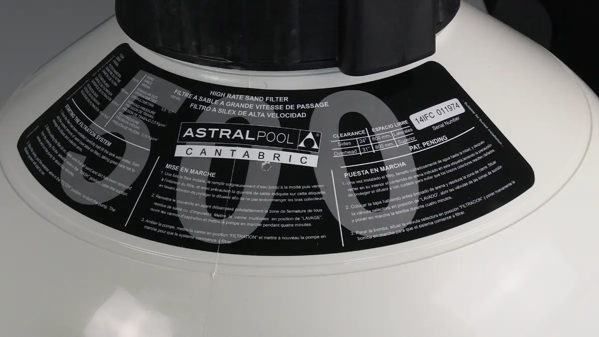 Filterkessel Cantabric 500 Mm Typenschild